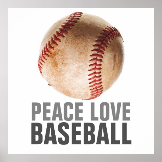 Peace Liebe Baseball Einzigartiges Motivierend Kun Poster (Vorne)