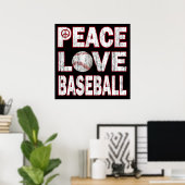 PEACE LIEBE BASEBALL POSTER (Heimbüro)