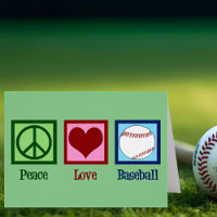 Peace Liebe Baseball Team Grüne Weihnachtskarte