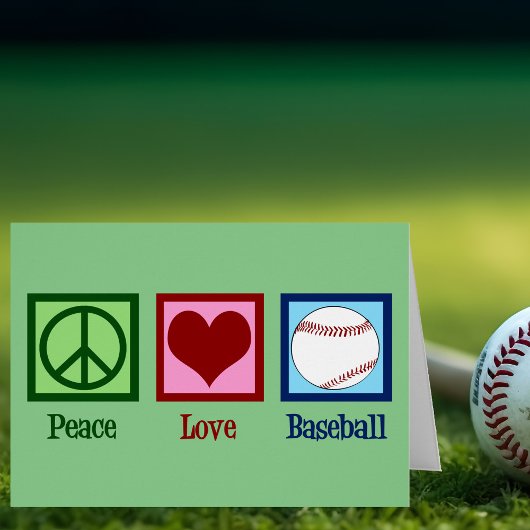 Peace Liebe Baseball Team Grüne Weihnachtskarte