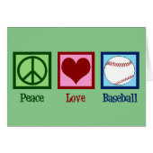 Peace Liebe Baseball Team Grüne Weihnachtskarte (Vorderseite (Horizontal))