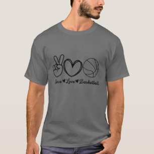 Peace Liebe Basketball Basketball Enthusiasten Spi T-Shirt