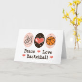 Peace Liebe Basketball Blank Grußkarte Karte (Gelbe Blume)