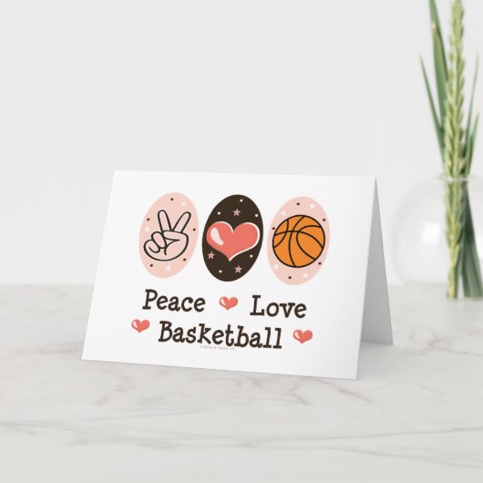 Peace Liebe Basketball Blank Grußkarte Karte (Vorderseite)
