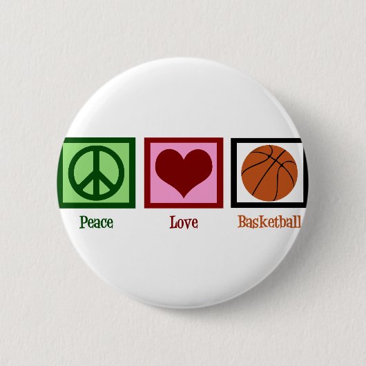 Peace Liebe Basketball Button (Vorderseite)