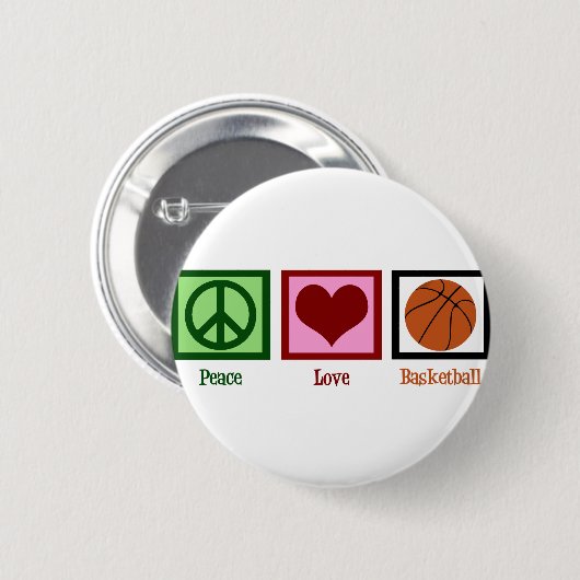 Peace Liebe Basketball Button (Vorne & Hinten)