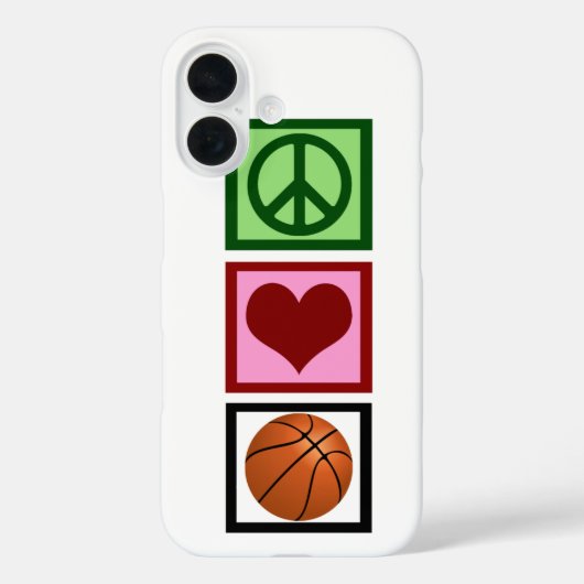 Peace Liebe Basketball Case-Mate iPhone Hülle (Rückseite)
