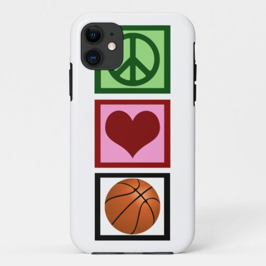 Peace Liebe Basketball Case-Mate iPhone Hülle (Rückseite)