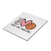 Peace Liebe Basketball Herz für Frauen Teens Tween Fliese (Seite)