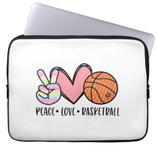 Peace Liebe Basketball Herz für Frauen Teens Tween Laptopschutzhülle