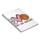 Peace Liebe Basketball Herz für Frauen Teens Tween Notizblock (Rechte Seite)