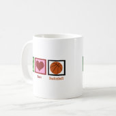 Peace Liebe Basketball Kaffeetasse (Vorderseite Links)