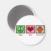 Peace Liebe Basketball Magnet (Vorderseite/Rückseite)