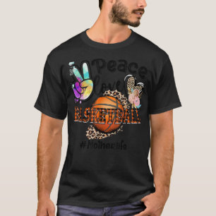 Peace Liebe Basketball Mother Life Mama Oma Leop T-Shirt