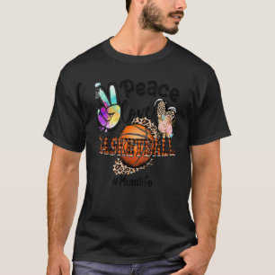 Peace Liebe Basketball Mum Life Mama Oma Leopard T-Shirt
