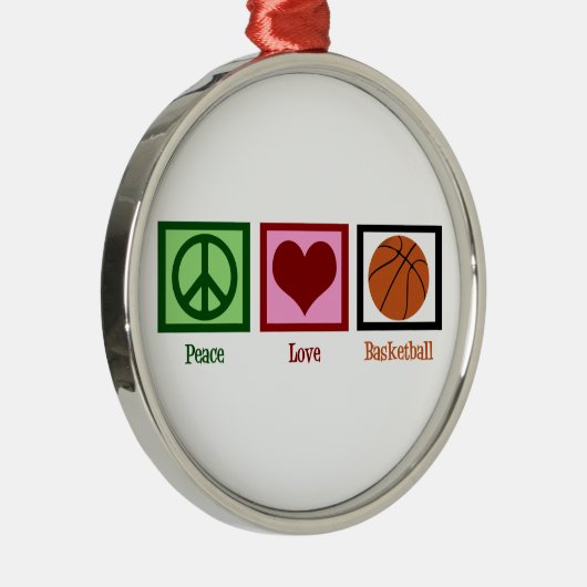 Peace Liebe Basketball Ornament Aus Metall (Rechts)