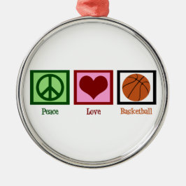 Peace Liebe Basketball Ornament Aus Metall