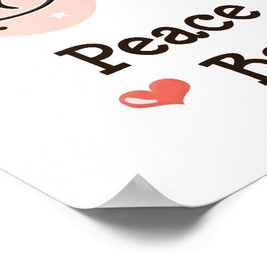 Peace Liebe Basketball Poster (Ecke)