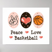 Peace Liebe Basketball Poster (Vorne)