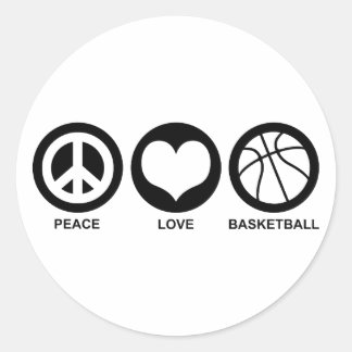 Peace Liebe Basketball Runder Aufkleber