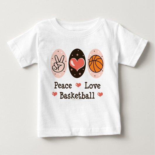 Peace Liebe Basketball Säugling Langschläfer T - S Baby T-shirt (Vorderseite)