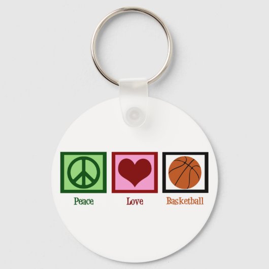 Peace Liebe Basketball Schlüsselanhänger (Vorderseite)