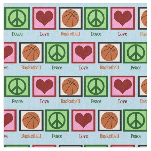 Peace Liebe Basketball Stoff (Nahaufnahme)