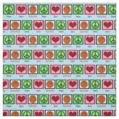 Peace Liebe Basketball Stoff (Muster)