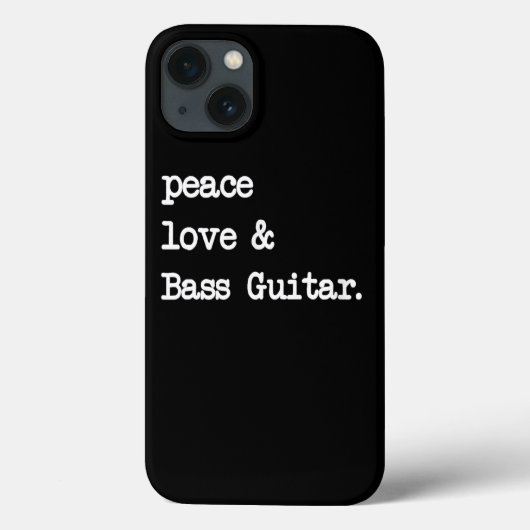 Peace Liebe & Bass Guitar Musician Guitaris Case-Mate iPhone Hülle (Rückseite)