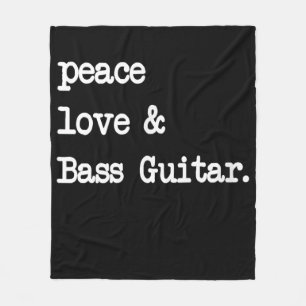 Peace Liebe & Bass Guitar Musician Guitaris Fleecedecke