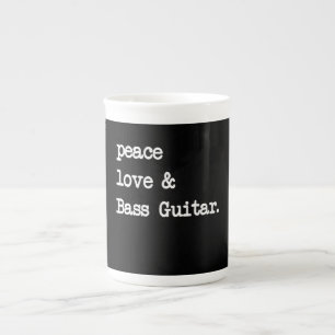 Peace Liebe & Bass Guitar Musician Guitaris Porzellantasse