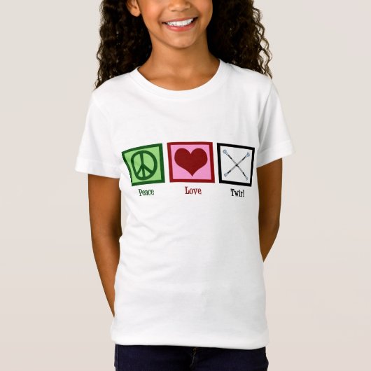 Peace Liebe Baton Twirler Kids T-Shirt (Vorderseite)