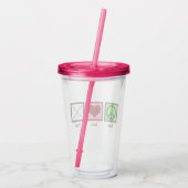 Peace Liebe Baton Twirling Acryltrinkbecher (Rückseite)