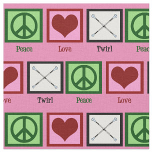 Peace Liebe Baton Twirling Stoff