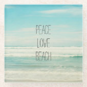 Peace Liebe Beach Glasuntersetzer (Vorderseite)