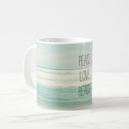 Peace Liebe Beach Kaffeetasse (Vorderseite Links)