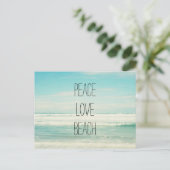 Peace Liebe Beach Postkarte (Stehend Vorderseite)