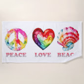 Peace Liebe Beach Strandtuch (Vorderseite)