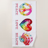 Peace Liebe Beach Strandtuch (Vorderseite)