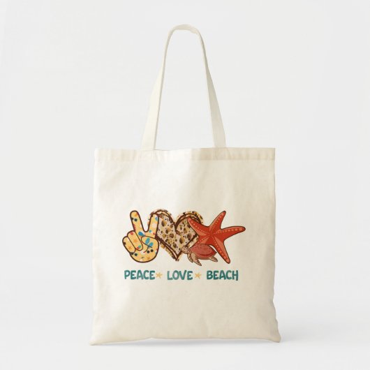 Peace Liebe Beach Summer Toto Bag Tragetasche (Vorne)