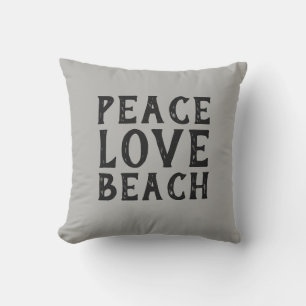 PEACE LIEBE BEACH typografie   Kissen