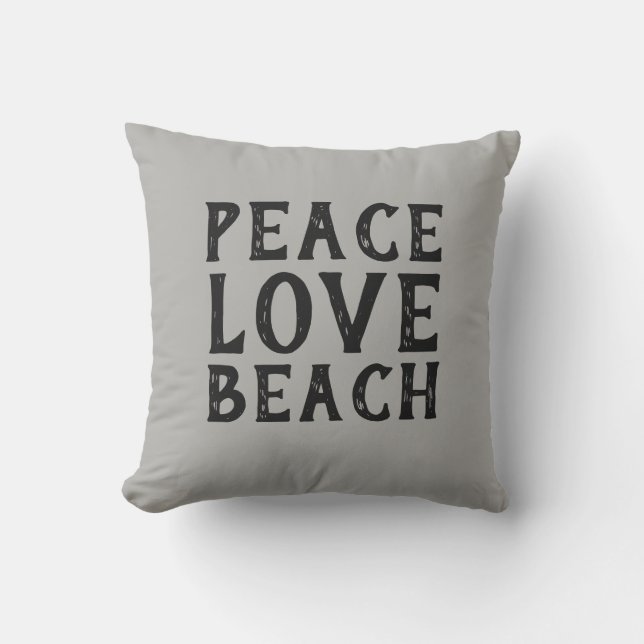 PEACE LIEBE BEACH typografie | Kissen (Vorderseite)