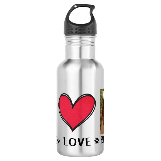 Peace Liebe Beagle Dog Lovers Edelstahlflasche (Vorderseite)