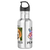 Peace Liebe Beagle Dog Lovers Edelstahlflasche (Rückseite)
