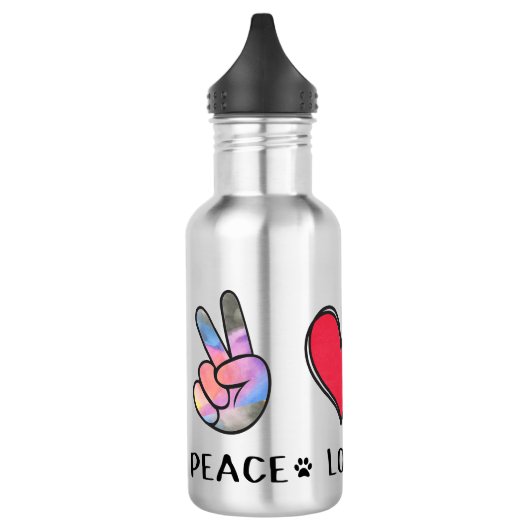 Peace Liebe Beagle Dog Lovers Edelstahlflasche (Links)