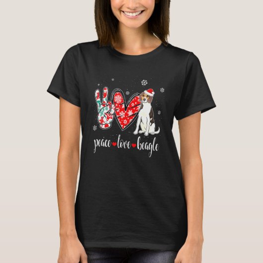 Peace Liebe Beagle Dog T-Shirt (Vorderseite)