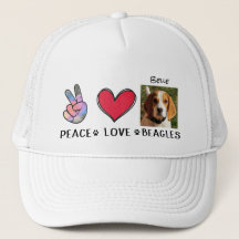 Peace Liebe Beagle Hund liebt Trucker Hat