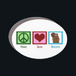 Peace Liebe Beavers Funny Cartoon Beaver Auto Magnet<br><div class="desc">Ein Friedenszeichen,  ein Herz und ein niedlicher Biber auf einer hübschen Peace Liebe Bivers Automagnet. Funny Cartoon Biber Geschenk.</div>