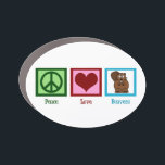 Peace Liebe Beavers Funny Cartoon Beaver Auto Magnet<br><div class="desc">Ein Friedenszeichen,  ein Herz und ein niedlicher Biber auf einer hübschen Peace Liebe Bivers Automagnet. Funny Cartoon Biber Geschenk.</div>