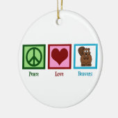 Peace Liebe Beavers Keramik Ornament (Links)
